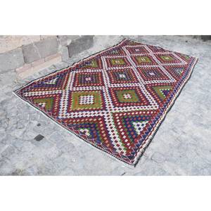 Alfombra turca Vintage área grande 6,6X10,6 pies tradicional rojo blanco diseño de retazos Material de lana respaldo de látex alfombra de habitación de 10mm - Product Image 3