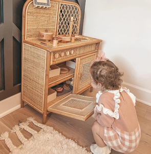 Cuisine en rotin pour enfants, jouet de cuisine en rotin bohème pour enfants, vente en gros en provenance du Vietnam - Product Image 3