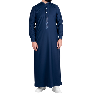 Túnica Masculina Azul Rey al por Mayor, Jubba Saudí de Color Sólido, Ropa Islámica, Túnica Árabe de Manga Larga para Hombre, Kandura, Dishdasha - Product Image 1