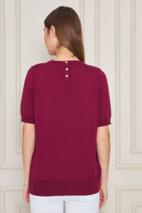 เสื้อถักแขนสั้นคอกลมสำหรับผู้หญิงเสื้อยืดระบายอากาศได้ดีมีสไตล์ใส่สบาย - Product Image 4