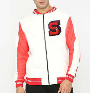 Manteau Letterman de baseball à logo personnalisé veste universitaire d'extérieur lourde avec broderie en chenille graphique pour hommes - Product Image 6