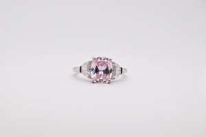 Anillo de lujo de plata 925 con circón rosa, joyería de regalo nupcial Unisex clásica para fiesta o aniversario, rodio y plateado - Product Image 3
