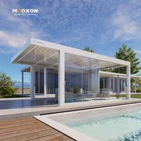 Pergola à lames orientables en aluminium sur mesure avec structure robuste pour les zones extérieures soumises à de fortes tempêtes de vent et de neige