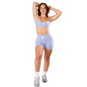 Shorts de sport pour femmes Skyline Blue, sans couture, taille mi-haute, extensible, compression, entraînement, fitness, anti-transpiration, shorts d'entraînement - Product Image 6