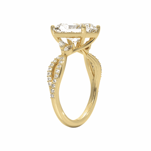 Bague de fiançailles en diamant taille radiant torsadée pour femmes - Product Image 6