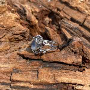 Rainbow Moonstone Statement Ring 925 Sterling Silver June Birthstone Handmade Unique Fashion Jewelry Gift For Women <b>Men</b> - Product Image 5