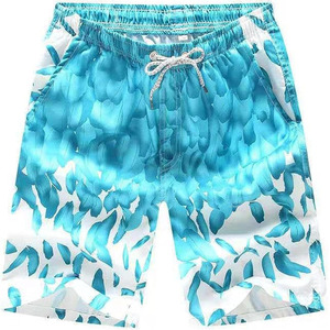 Shorts de Playa para Hombre, Secado Rápido, Cintura con Cordón, Casuales, para Natación, Corte Medio, Poliéster/Algodón, 140g - Product Image 1