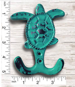 เสื้อโค้ทและหมวกติดผนังลายเต่าทะเลสีเขียวน้ำทะเล - Product Image 3