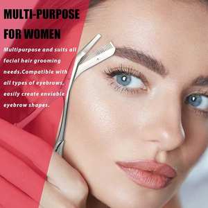 Tijeras compactas para cejas para un tamaño de viaje perfecto Tijeras para cejas de diseño ergonómico para una mayor comodidad - Product Image 2