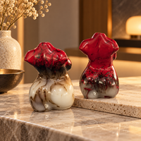 Figurine de torse féminin en agate de feu de 8,5 cm, statue de corps de femme en cristal poli, décoration artistique en pierre