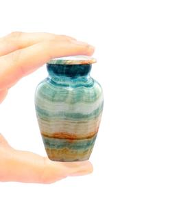 Blue Keepsake Cremation <b>Urns</b> <b>for</b> Human <b>Ashes</b> Metal Keepsake Cremation <b>Urn</b> <b>Ashes</b> Handcrafted Memorial <b>Urn</b> Funeral Custom Size - Product Image 3