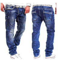 Jeans respirants style italien pour hommes, pantalon à badge détruit en détresse, patchs artistiques, jeans en denim skinny motard