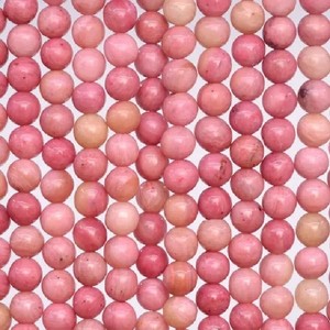Fil de perles rondes lisses en rhodonite rose naturelle de 4mm pour la fabrication de bijoux du fabricant AAA Quality Dealer Alibaba - Product Image 1
