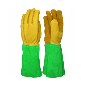 Meilleurs gants de soudage en cuir de vachette fendu personnalisés nouveaux gants en cuir respirants antidérapants anti-coupure pour hommes - Product Image 4