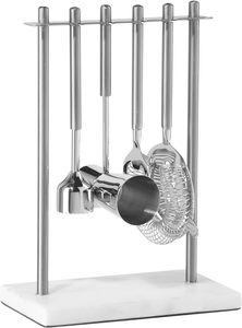 Luxury Modern Design Silver Hanging <b>Bar</b> <b>Tools</b> Set on Marble Stand for <b>Bar</b> Table Wedding Restaurant Hotel - Product Image 2