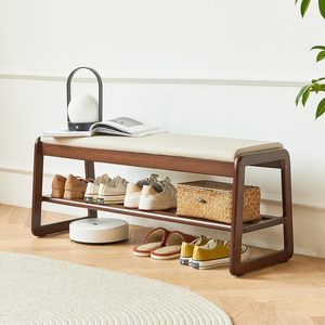 Industrial Wooden <b>Shoe</b> Rack with Metal Frame Two-Tier <b>Storage</b> <b>Bench</b> Entryway Organizer Rustic <b>Shoe</b> Shelf Durable Mudroom - Product Image 2