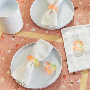 Servilletero de resina multicolor, accesorio de Decoración de mesa elegante para el hogar, comedor, boda y fiesta, elegante, vibrante y artístico - Product Image 4