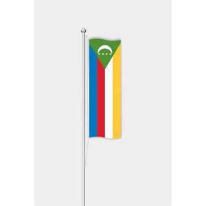 Custom Digital-Printed 3x5ft Silk Pennant <b>Flag</b> <b>for</b> Outdoor Use on Aluminum <b>Pole</b>-Comoros Design - Product Image 1
