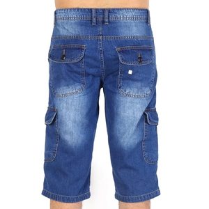 กางเกงยีนส์ขาสั้นผู้ชายสไตล์วินเทจแบบสตรีทแวร์สั่งทำพิเศษจากโรงงาน พร้อมประดับด้วยคริสตัล - Product Image 2