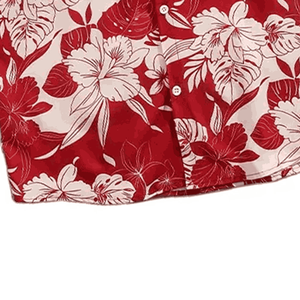 Wholesale Custom Printed 100% Polyester Cotton Hawaiian Men's <b>Summer</b> <b>Shirts</b> Casual Long Sleeves Terry/Button Style Twill Fabric - Product Image 5