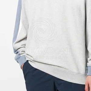 เสื้อกันหนาวผู้ชาย ผ้าฝ้ายถัก 100% เสื้อสเวตเชิ้ตสีพื้น ระบายอากาศได้ดี คุณภาพสูง แฟชั่น รับสั่งทำสีและโลโก้ - Product Image 6