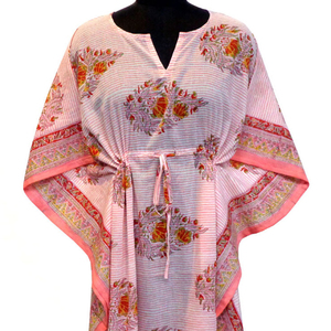 Ladies <b>Plus</b> <b>Size</b> <b>Kaftan</b> Comfortable Luxury Eco-Friendly Hand Block Printed Soft Cotton Voile Nightwear Sale Wholesale Price - Product Image 3