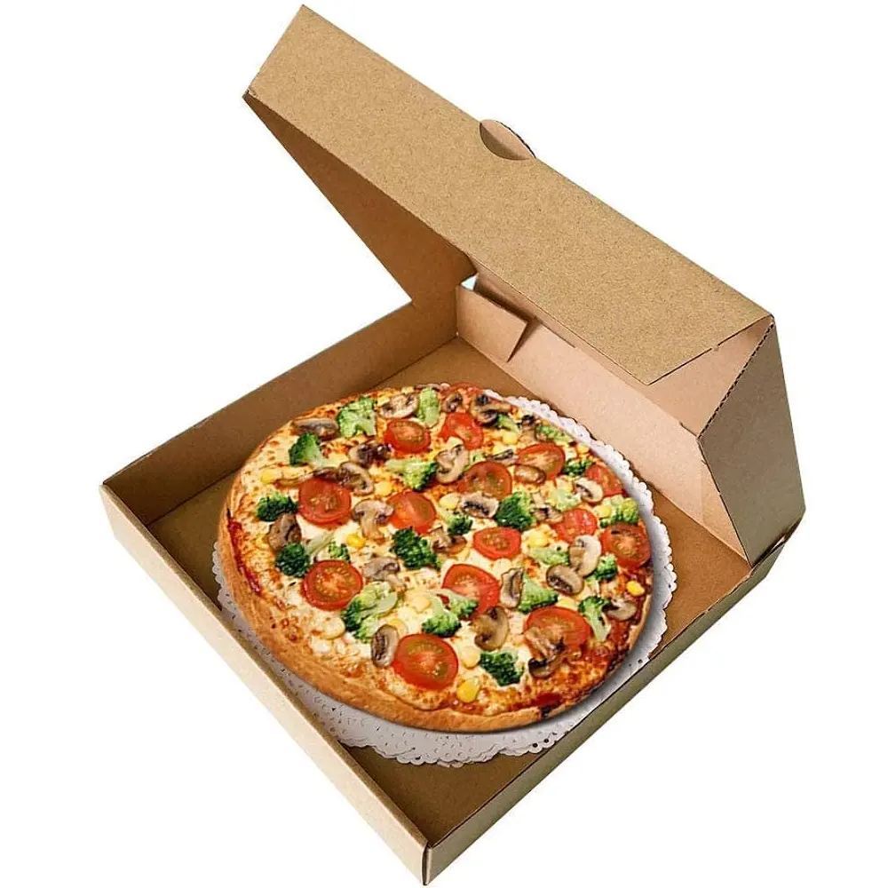 Vente chaude PIZZA BOX logo personnalisé et impression-Toutes les tailles Kraft ondulé B-Flûte Boîtes à pizza en carton du Vietnam
