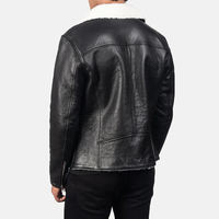 Veste d'hiver en cuir véritable pour homme, style aviateur B3 RAF, imperméable, respirante, avec motif lettres et logo sur le devant.