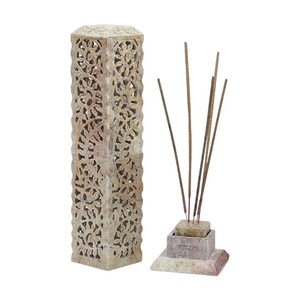 Quemador de incienso tallado de esteatita esencial hecho a mano de nuevo diseño y soporte de palo con forma de torre para artículo de regalo religioso - Product Image 5