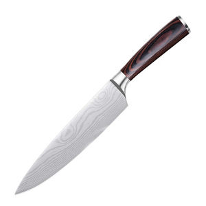 Cuchillo de Cocina Profesional de Damasco de 8 Pulgadas, Hecho a Mano, con Mango de Madera - Product Image 1