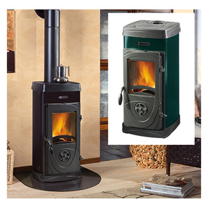 Wood Panoramic <b>Stove</b> 'super Junior' Green - Product Image 1