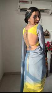 Sari en soie de créateur avec chemisier pour les fêtes Bollywood Indian Ethnic One Minute Ready Wear Saree for Winter for Festivals - Product Image 6