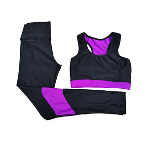 Conjunto de Yoga personalizado de talla grande para mujer, conjunto de Yoga con cintura elástica, sensación suave, transpirable, Sexy, patrón sólido, 2 uds., 2023 - Product Image 1