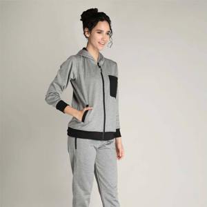 Survêtement à glissière à la mode pour femmes Ensemble de vêtements de sport deux pièces léger et à séchage rapide avec veste à fermeture éclair complète - Product Image 2