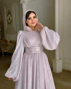 Abaya longue en organza de soie de créateur, best-seller, anti-rides, pour femmes adultes - Product Image 4