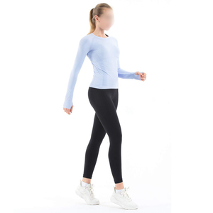 Top Deportivo de Yoga Ligero y Ajustado Personalizado al por Mayor para Mujer, Manga Larga, Tejido Transpirable, para Yoga, Running y Fitness - Product Image 3