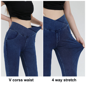 Wholesale Bootcut Trousers Skinny Flare Pants High <b>Waist</b> Pants Pour Femmes Custom Denim <b>Jeans</b> Para Mujer for <b>Women</b> - Product Image 4