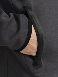 Sudadera con capucha con cremallera doble de peso pesado de invierno personalizada, ropa informal desgastada Vintage negra, impresión Digital 400 GSM para hombres - Product Image 4