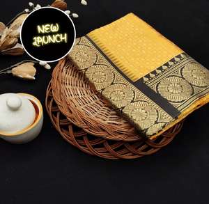 Tissu en soie douce avec tissage doré complexe Banarasi Zari pour les fêtes de mariage Occasions spéciales - Product Image 3