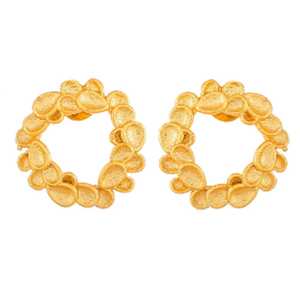 Luxury Gold Plated Designer Circular <b>Earrings</b> Fashionable Jewelry for Women's Casual and Western Outfits - Product Image 3