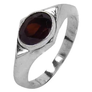 ART PALACE Men's <b>925</b> <b>Silver</b> Oval Garnet Signet <b>Ring</b> with Bezel Setting 14K Gold Plated Rhodium Paved and Zircon Stone - Product Image 2