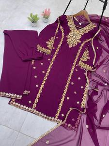 Designer <b>Kurta</b> Pent Dupatta With Sequence Embroidery Work for <b>Women</b> Adults - Product Image 4