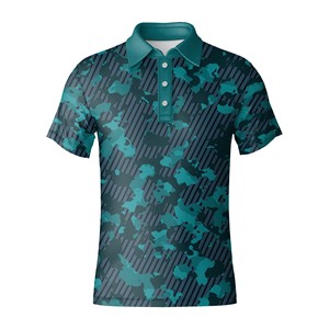 Polo de golf performant en polyester et élasthanne, imprimé par sublimation, léger, vêtements de golf pour hommes - Product Image 5