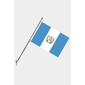 Guatemala Wall-Mounted Telescopic Flagpole Set with Digital Printed Polyester Banners - Product Image 1