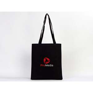 กระเป๋าผ้าแคนวาสสีดำแบบกำหนดเอง ขนาด 14x16 นิ้ว พร้อมลายสีพื้นและพิมพ์โลโก้ส่วนตัว - Product Image 5