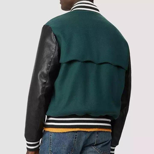 Veste d'université veste d'université en laine vers le bas avec logo brodé manches en cuir de conception libre vestes pour hommes Letterman Varsity - Product Image 3
