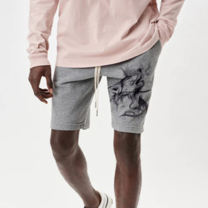 Comfort Elastic Waistband Men's <b>Shorts</b> Front High Street Style 100% Polyester French Terry <b>Tech</b> Fleece Solid Pattern Waterproof - Product Image 1