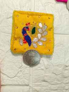 Monedero Favor de la boda Fiesta Regalo de devolución Monedero pequeño Cartera de tela Estuche de tela Bolso de diseño de pavo real de trabajo de piedra colorida de moda - Product Image 2