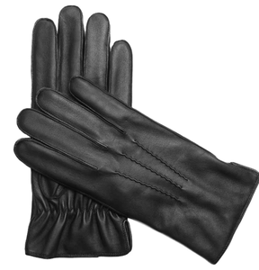 Gants en peau de mouton chauds et coupe-vent pour hommes avec doublure en velours cousu en cuir conducteur pour l'extérieur - Product Image 5