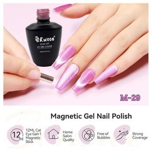 Vernis à ongles gel Kween Cat Eye - Moonlight, violet brillant, effet soie magnétique, manucure lisse, 8 ml - Product Image 5